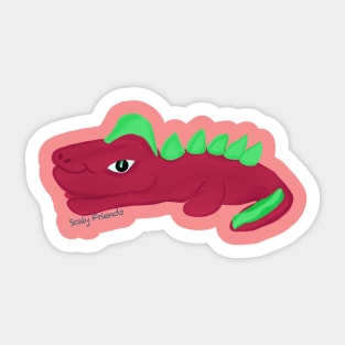 Rod the Red Dino- The Scaly Friend's Collection Artwort By TheBlinkinBean Sticker